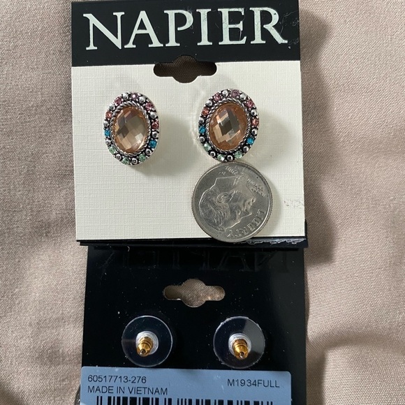 Napier Multicolored Simulate Crystals Stud Earings - Picture 4 of 5